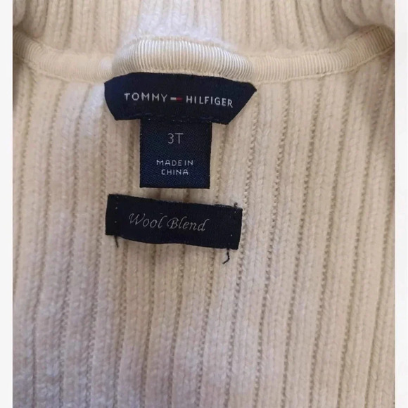Tommy Hilfiger Wool Blend Knit Cream Cardigan Sweater Size 3T - Picture 6 of 8